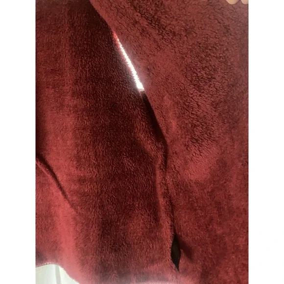 Lucky & Blessed‎ Womens L Burgundy Southwest Aztec Fleece Lined Vest Cardigan - Picture 9 of 11